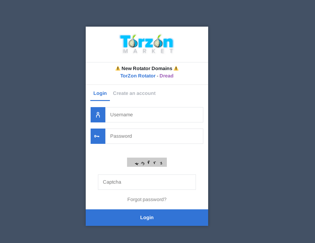 Torzon Darknet Market Login Interface