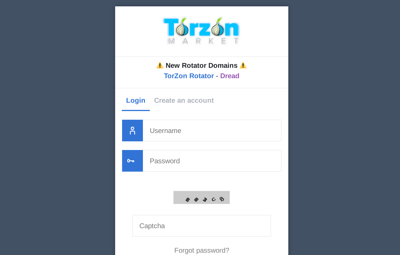 Torzon Market Registration Button